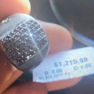 Effy Mens Black Sapphire Signet Ring Sz 10